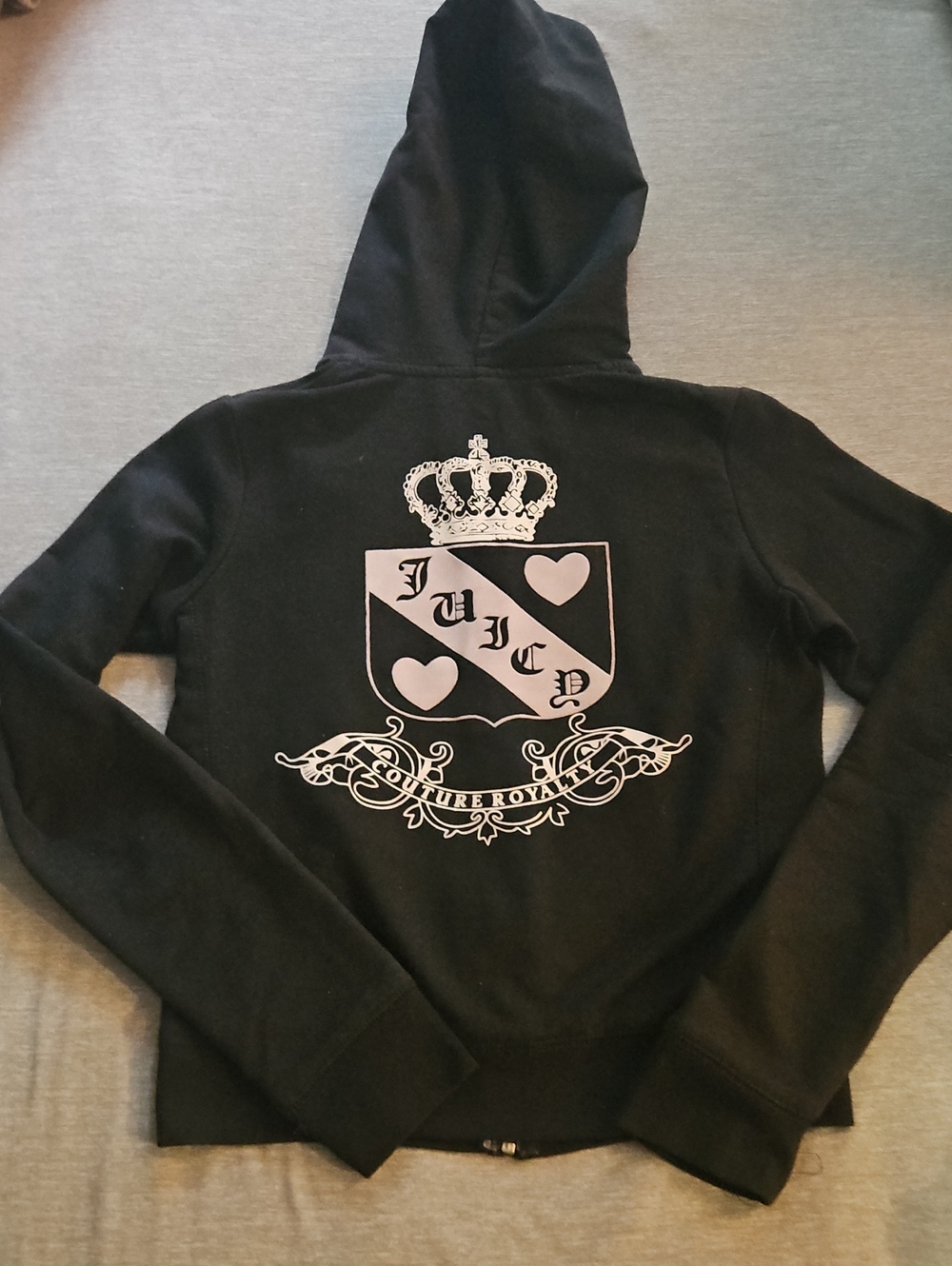 Juicy Couture Black Hoodie with Pink Crest Back Logo